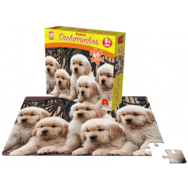 Quebra-Cabeça 60 pçs Cachorrinhos