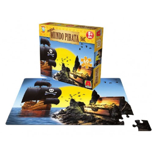 Quebra-Cabeça 60 pçs Mundo Pirata