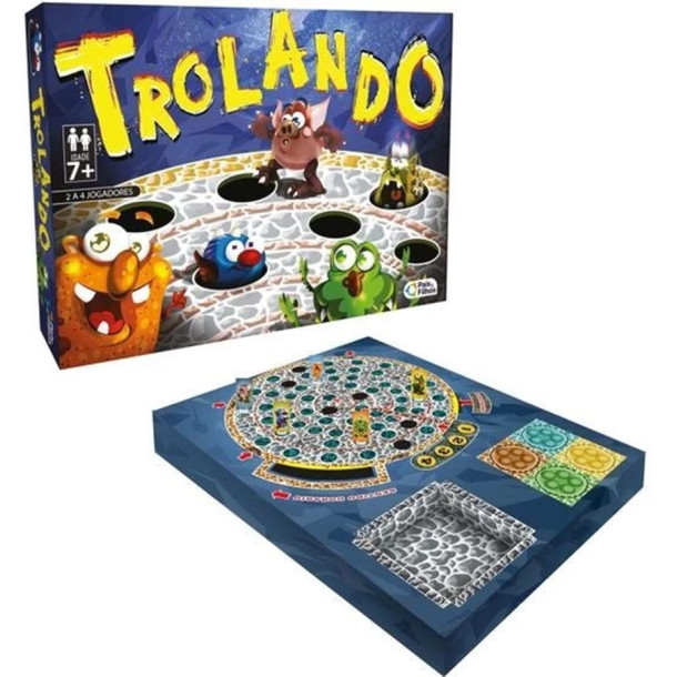 Trolando Jogo Pais e Filhos Tabuleiro Giratorio Estrategia