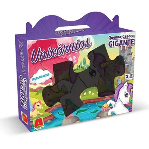 Quebra-Cabeça Gigante Unicórnio 12 pçs Algazarra Pecas Grandes