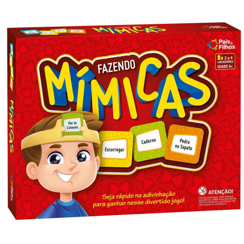 Fazendo Mímicas Jogo Pais e Filhos com 216 Cartas e Ampulheta