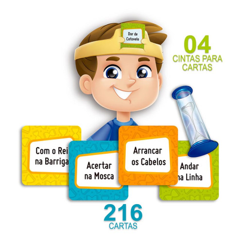 Fazendo Mímicas Jogo Pais e Filhos com 216 Cartas e Ampulheta