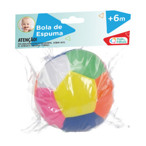 Bola de Espuma Sortida Macia Infantil Baby Pais e Filhos 6 Meses +