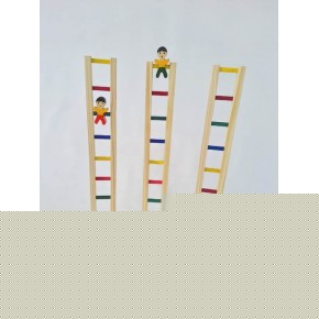 Mané na Escada Brinquedo em Madeira Boneco Cambalhota