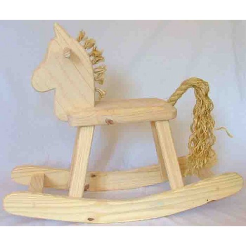 Cavalo de Balanço pequeno Madeira Maciça Pinus Retro Cavalo de Balanço pequeno Madeira Maciça Pinus Retro