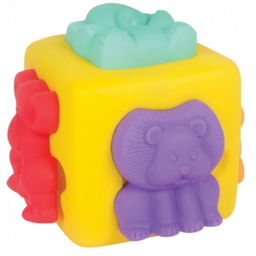 Cubo Zoo Alpha Mordedor E Encaixe Em Vinil Macio 6 Pecas