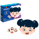 Quebra-cabeca de Encaixe Expressoes e Sentimentos Madeira Xalingo