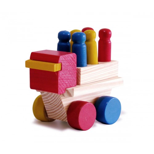 Mini Caminhão c/ Pinos de Madeira com Pinos Encaixe