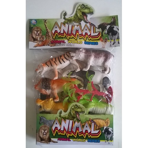 Kit Animais da Floresta Modelo Grande 6 Peças + Árvore Pica-Pau