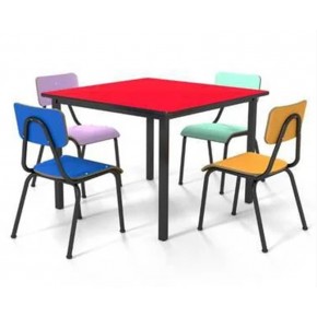 Mesa Coletiva 70,0x70,0x55,0cm c/ 4 cadeiras