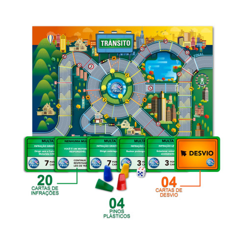 Trânsito Jogo De Tabuleiro Pais E Filhos Educativo Regras