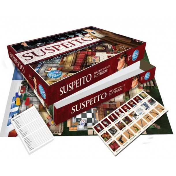 Suspeito Jogo Pais e Filhos - Tabuleiro de Mistério e Investigação | Detetive Estratégia Familiar | A partir de 7 Anos