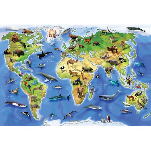 Puzzle 150 pçs Animais do Mundo Grow Infantil 6 Anos