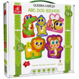 Quebra-Cabeça Abc dos Bichos 52 Pecas Brincadeira De Crianca