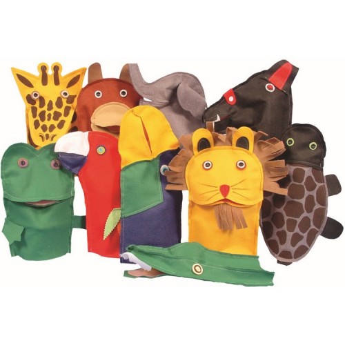 Fantoche Animais Selvagens 10 pçs Kit em Feltro 10 Peças Simque Safari