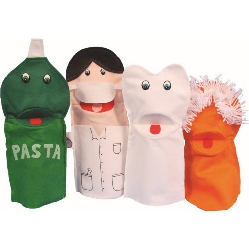 Fantoche Higiene Bucal 4 pçs Fantoches De Mao Higiene Bucal Educativo Simque