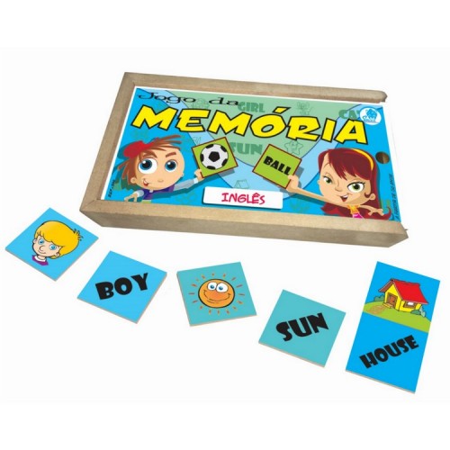 Memória Inglês em MDF Simque 40 Pecas Memória Inglês em MDF Simque 40 Pecas