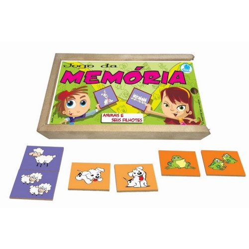 Memória Animais e Seus Filhotes Jogo em MDF Simque 40 Pecas Memória Animais e Seus Filhotes Jogo em MDF Simque 40 Pecas
