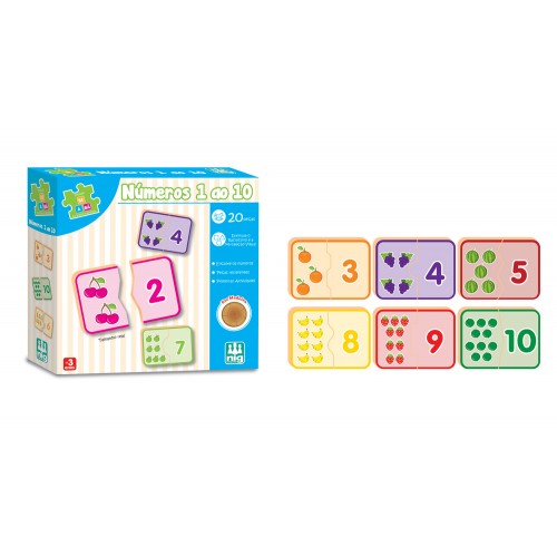 Números do 1 ao 10 Quebra-Cabeça Números NIG - Matemática Infantil Associativa em Madeira | Brinquedo Educativo Números do 1 ao 10 Quebra-Cabeça Números NIG - Matemática Infantil Associativa em Madeira | Brinquedo Educativo