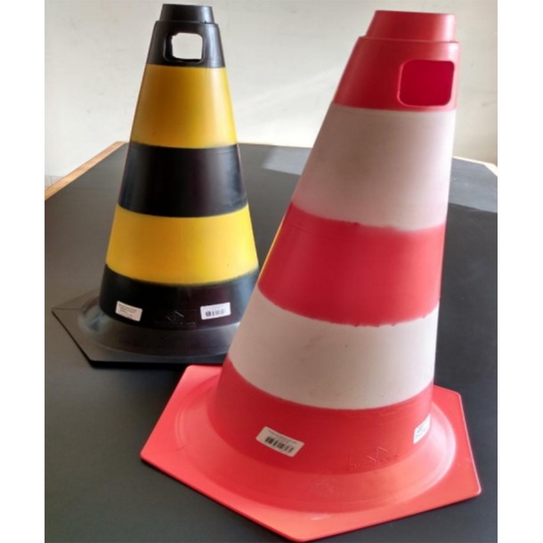 Cone 50cm Preto/Amarelo