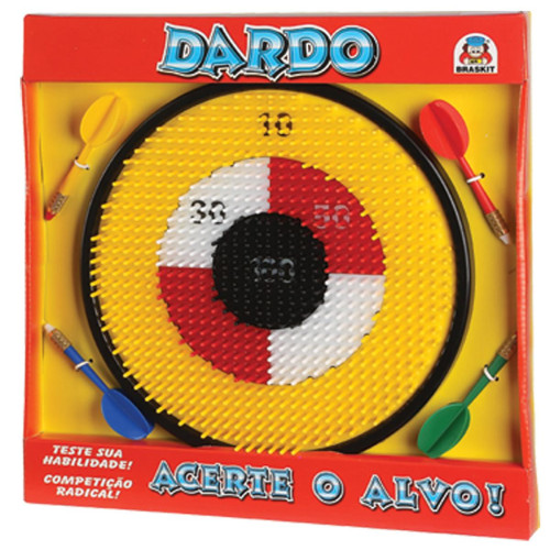 Dardo Brinquedo Jogo De Dardos Alvo Plastico Braskit Infantil E Adulto