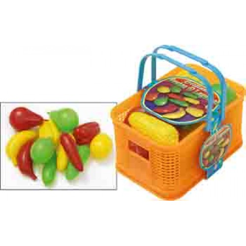 Cesta Com Frutas e Legumes Plástico Pica Pau Infantil