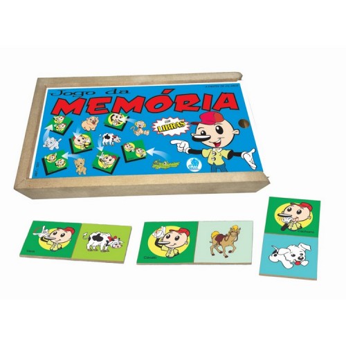 Memória Animais Libras MDF Simque Educativo 40 Pcs