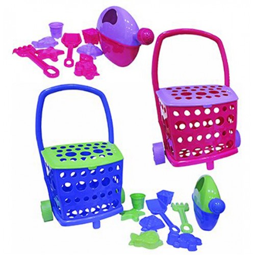 Carrinho Leva e Traz 10 pçs Praia Infantil com 10 Peças Paramount Carrinho Leva e Traz 10 pçs Praia Infantil com 10 Peças Paramount