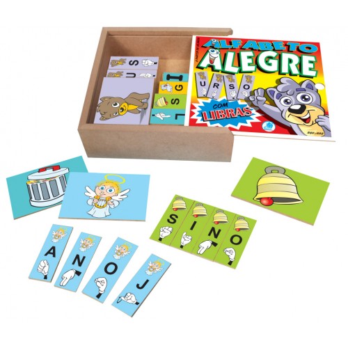 Alfabeto Alegre Libras Jogos de Associação Letras Desenhos Inclusão Simque