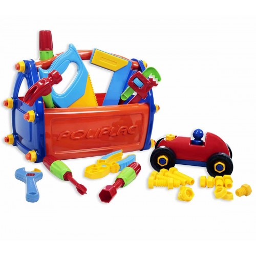 Caixa de Ferramentas Infantil Poliplac com Carrinho de Montar e Acessorios