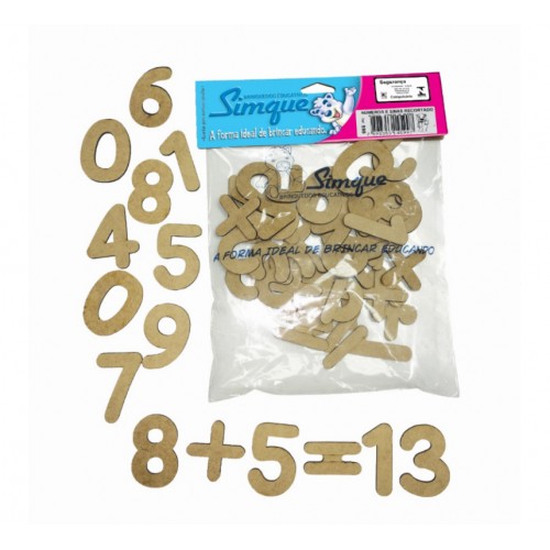 Números e Sinais Recortados 60 pçs Números e Sinais Recortados 60 pçs