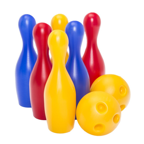 Boliche 6 Pinos com duas Bolas Jogo Infantil Colorido