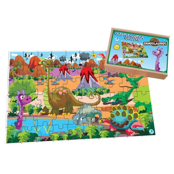 Quebra-cabeça Gigante Dinossauros 60 Pçs
