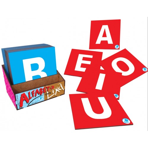 Alfabeto com Lixa Tátil 26 Peças MDF - Sensorial Reconhecimento Letras Escrita Montessori Simque