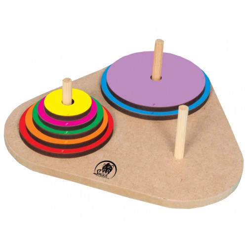 Torre de Hanoi Torre de Hanói Madeira 7 Discos Simque Jogo de Lógica