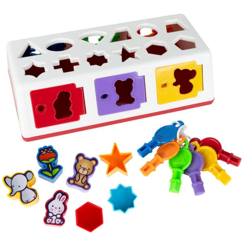 Caixa Encaixa Brinquedo Educativo com Chaves e Formas
