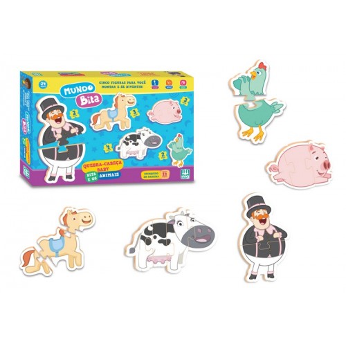 Quebra-Cabeça Baby Bita e os Animais Quebra-Cabeça Baby Bita e os Animais