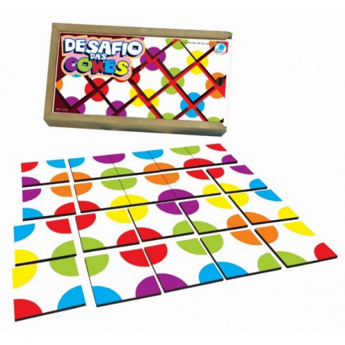 Desafio das Cores Jogo Simque Quebra Cabeça Logico Madeira Estojo