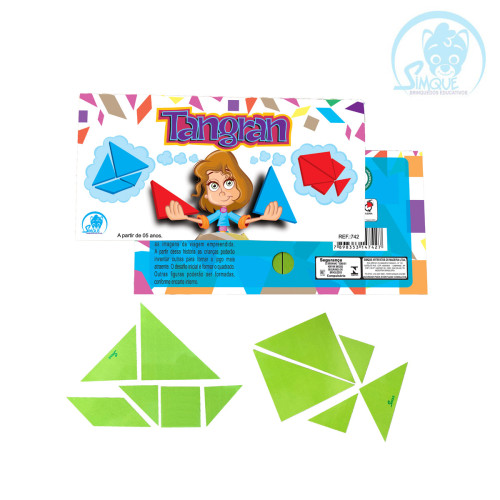 Tangran Individual Em MDF Quebra-Cabeca Chines 7 Pecas Educativo Simque