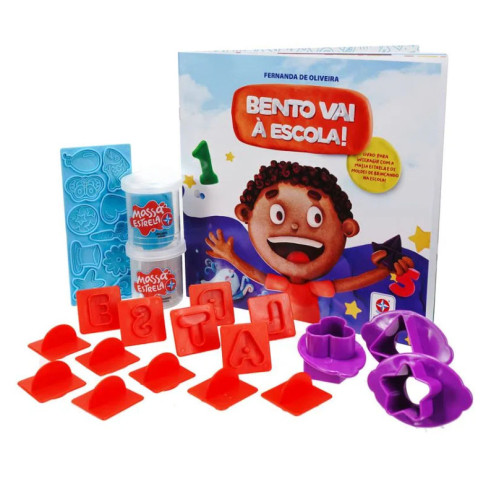 Livro Super Massa Brincando na Escola Kit Bento Vai A Escola Alfabeto E Números
