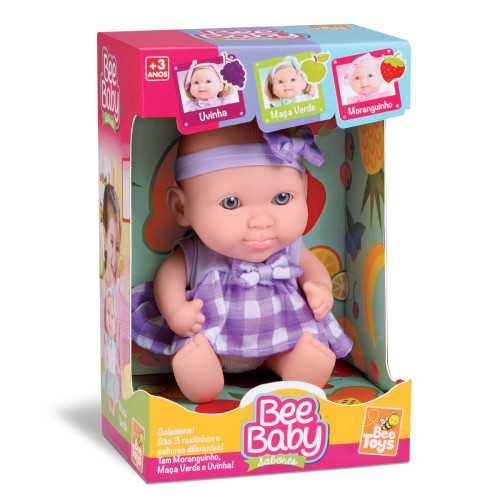 Boneca Bee Baby Sabores Cheirinho de Fruta Corpo Macio