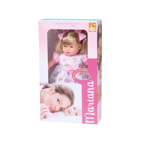 Boneca Mariana Branca Grande 50cm Mariana Branca Vinil E Tecido Rotobrinq