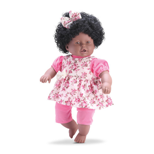 Boneca Mariana Negra Grande 50cm Mariana Negra Rotobrinq Cabelo E Tiara