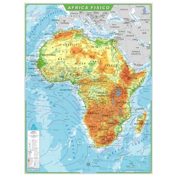 Mapa Continente Africano Físico