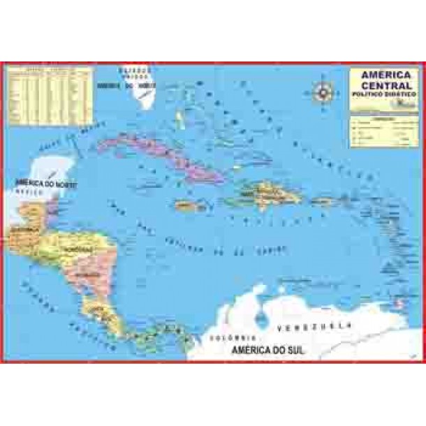 Mapa América Central Físico