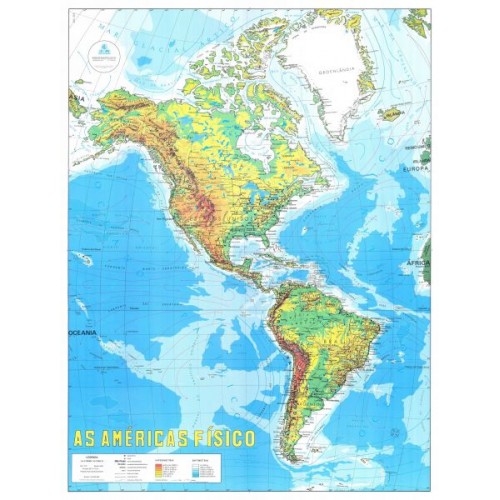 Mapa as Américas Físico