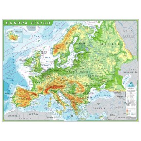 Mapa Continente Europeu Físico