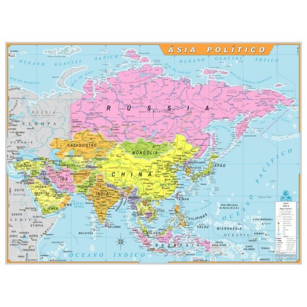Mapa Continente Asiático Político