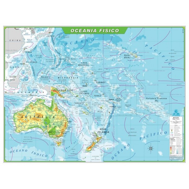 Mapa Oceania Físico