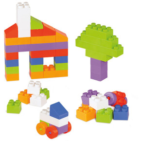 Riva Block 84 pçs Blocos de Montar Infantil Peças Colorido com Rodinhas Tateti